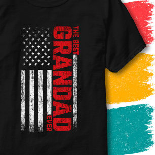 Camiseta Bandera Estadounidense Antigua Abuelo Mejor Abuelo