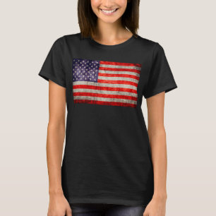 Camiseta Bandera estadounidense antigua de caída