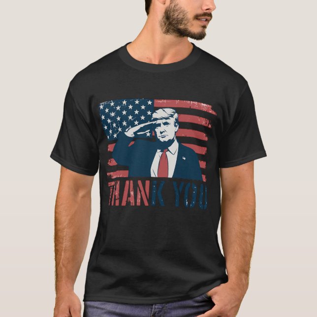 Camiseta Bandera estadounidense antigua Divertida Trump Gra (Anverso)