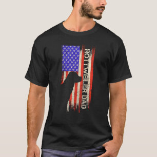 Camiseta Bandera estadounidense antigua Orgullosa Rottweile