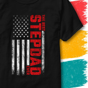 Camiseta Bandera Estadounidense Antigua Padrastro Mejor Pad