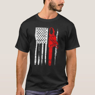 Camiseta Bandera Estadounidense Arborista Motosierra Leñado