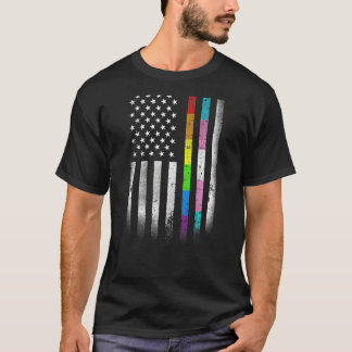 Camiseta Bandera estadounidense arcoiris derechos homosexua