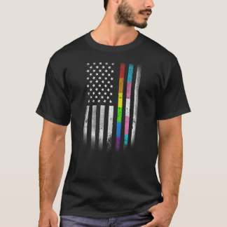 Camiseta Bandera estadounidense arcoiris derechos homosexua