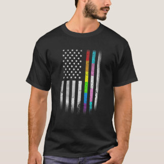 Camiseta Bandera estadounidense arcoiris derechos homosexua