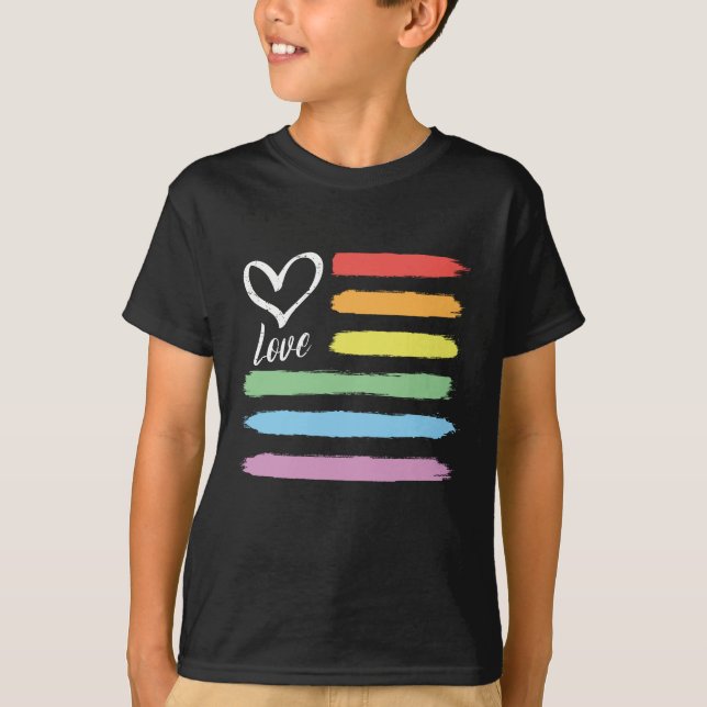 Camiseta Bandera estadounidense arcoiris LGBT (Anverso)