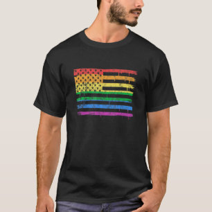 Camiseta Bandera estadounidense arcoíris LGBT bandera estad