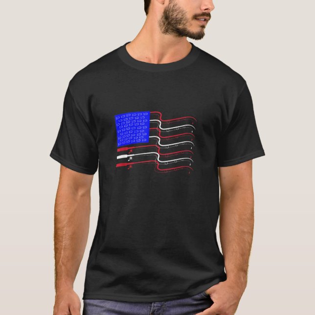 Camiseta Bandera Estadounidense Arroja A La Pesca Guay Usa  (Anverso)