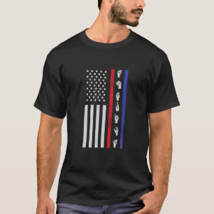 Camiseta Bandera estadounidense ASL American Rótulo Languag