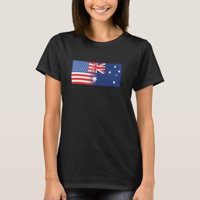Camiseta Bandera estadounidense australiana Australia Améri (Anverso)