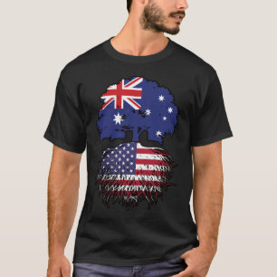 Camiseta Bandera estadounidense australiana de árboles de A