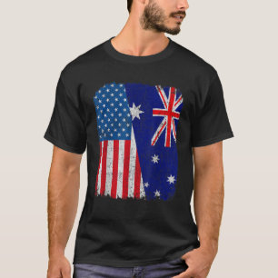 Camiseta Bandera estadounidense australiana Half USA Austra