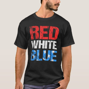 Camiseta Bandera estadounidense azul roja con tiras