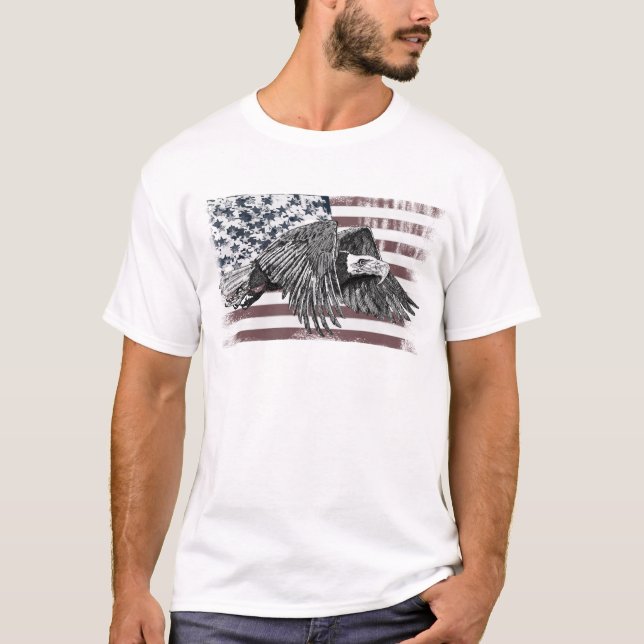 Camiseta Bandera estadounidense Bald Eagle Estados Unidos (Anverso)