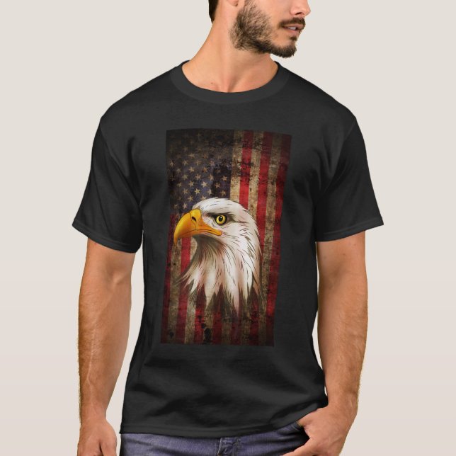 Camiseta Bandera estadounidense Bald Eagle Patriotic 4 de j (Anverso)