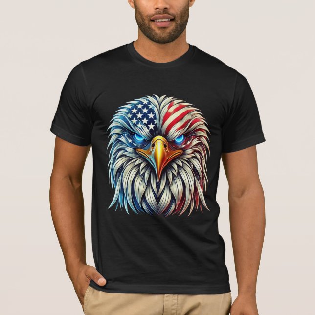 Camiseta Bandera estadounidense Bald Eagle Patriotic USA (Anverso)