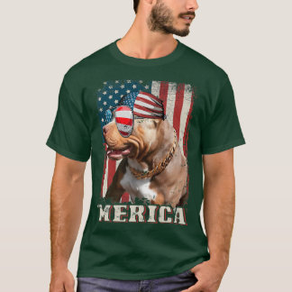 Camiseta Bandera estadounidense Bandana Pit Bulldog Lover P