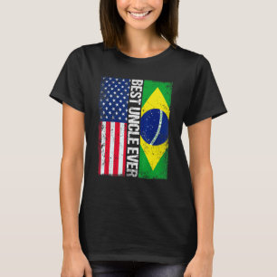 Camiseta Bandera estadounidense bandera de Brasil mejor fam