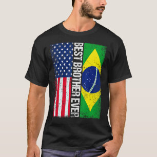 Camiseta Bandera estadounidense Bandera de Brasil Mejor Her