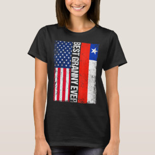 Camiseta Bandera estadounidense bandera de Chile mejor fami
