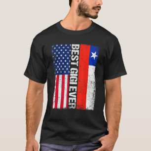 Camiseta Bandera estadounidense Bandera de Chile Mejor Fami