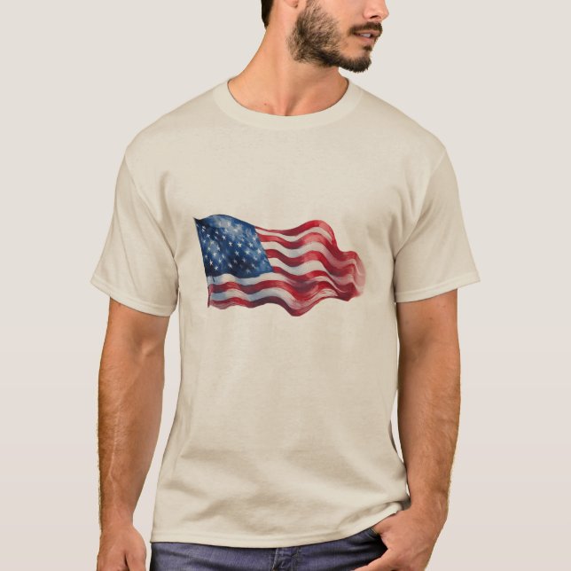 Camiseta Bandera estadounidense, bandera de Estados Unidos  (Anverso)