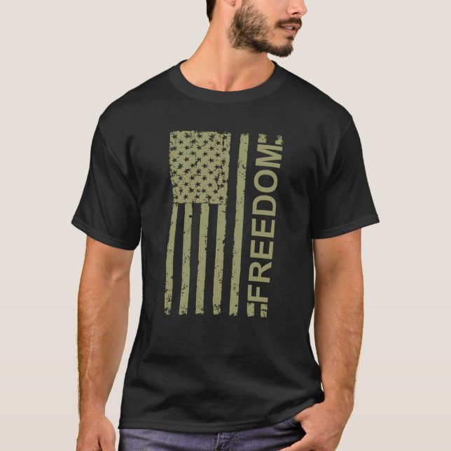 Camiseta Bandera estadounidense, bandera de la libertad, ba (Anverso)