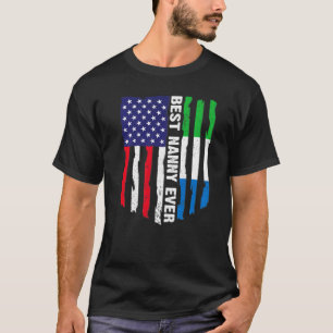 Camiseta Bandera estadounidense Bandera de Sierra Leona Mej