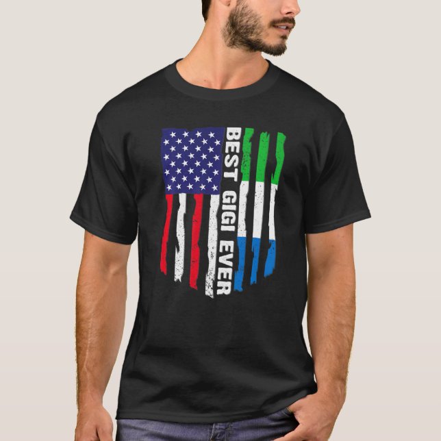 Camiseta Bandera estadounidense Bandera de Sierra Leona Mej (Anverso)