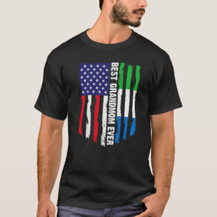 Camiseta Bandera estadounidense Bandera de Sierra Leona Mej