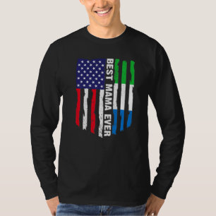 Camiseta Bandera estadounidense Bandera de Sierra Leona Mej