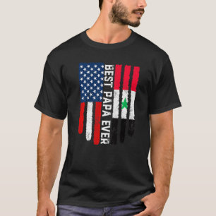 Camiseta Bandera estadounidense Bandera siria Mejor familia