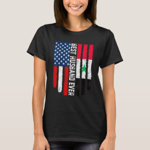 Camiseta Bandera estadounidense Bandera siria Mejor familia