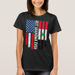 Camiseta Bandera estadounidense Bandera siria Mejor familia