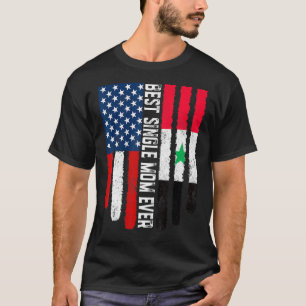Camiseta Bandera estadounidense Bandera Siria Mejor Madre S