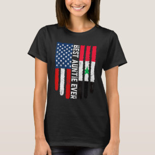 Camiseta Bandera estadounidense Bandera siria mejor tía de