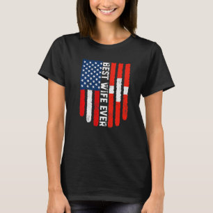 Camiseta Bandera estadounidense bandera suiza mejor esposa 