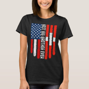 Camiseta Bandera estadounidense Bandera suiza Mejor Hermano