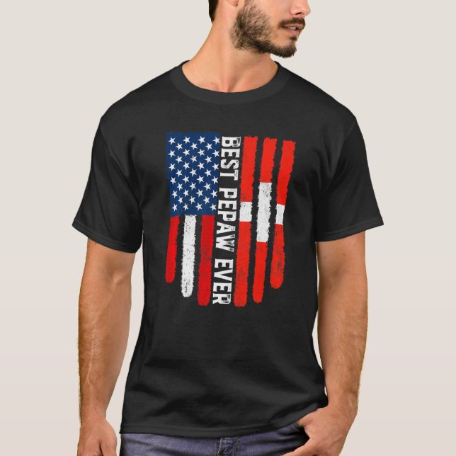 Camiseta Bandera estadounidense Bandera suiza Mejor Pepaw j (Anverso)