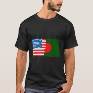 Camiseta Bandera estadounidense bangladesí mitad Bangladesh