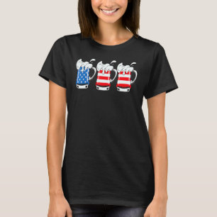 Camiseta Bandera estadounidense Beer Mug 4 de julio
