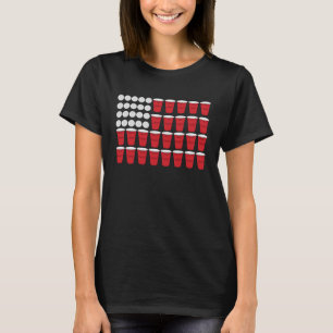 Camiseta Bandera estadounidense Beer Pong 4 de julio St Pat
