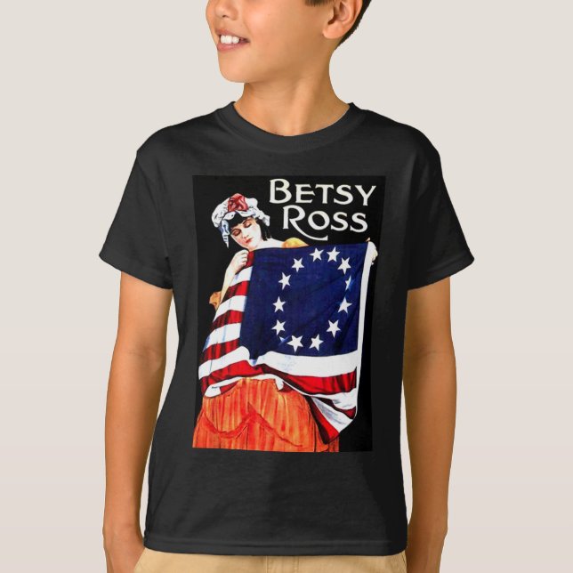 Camiseta Bandera Estadounidense Betsy Ross 1776 Regalo Art. (Anverso)