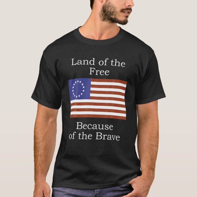 Camiseta Bandera estadounidense Betsy Ross libre de revoluc (Anverso)