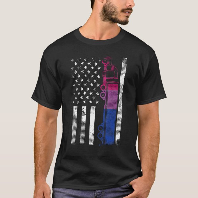 Camiseta Bandera Estadounidense Bisexual Camión Bi Pride Lg (Anverso)