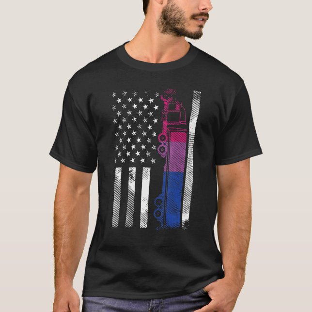 Camiseta Bandera Estadounidense Bisexual Camión Bi Pride Lg (Anverso)