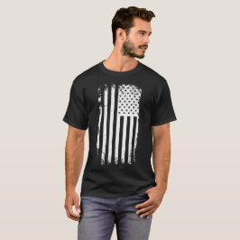 Camiseta Bandera estadounidense blanca angustiada