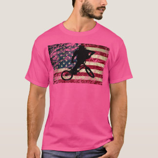 Camiseta Bandera Estadounidense Bmx Eeuu Flag Bmx Rider