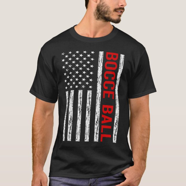 Camiseta Bandera estadounidense Bocce Ball Bocci Boccie (Anverso)