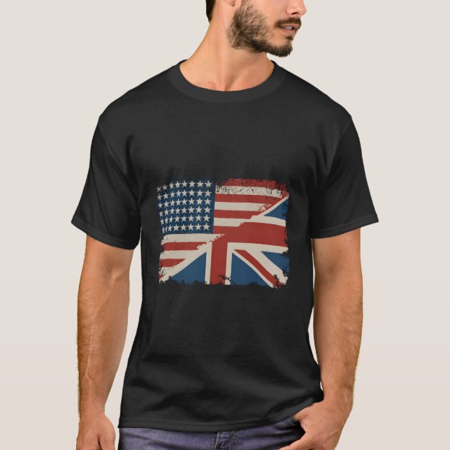 Camiseta Bandera estadounidense británica Gran Bretaña (Anverso)